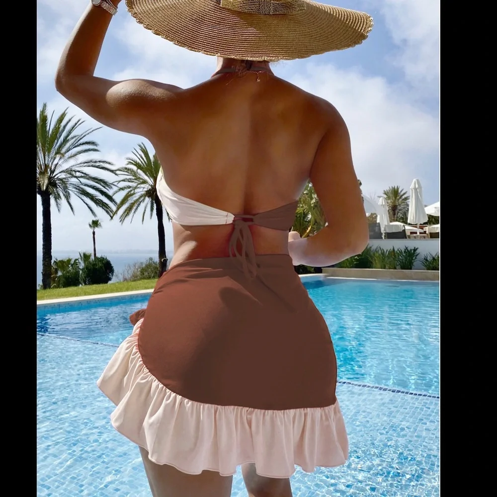 Colorblock three pieces set brown/cream - Picture 2 of 7